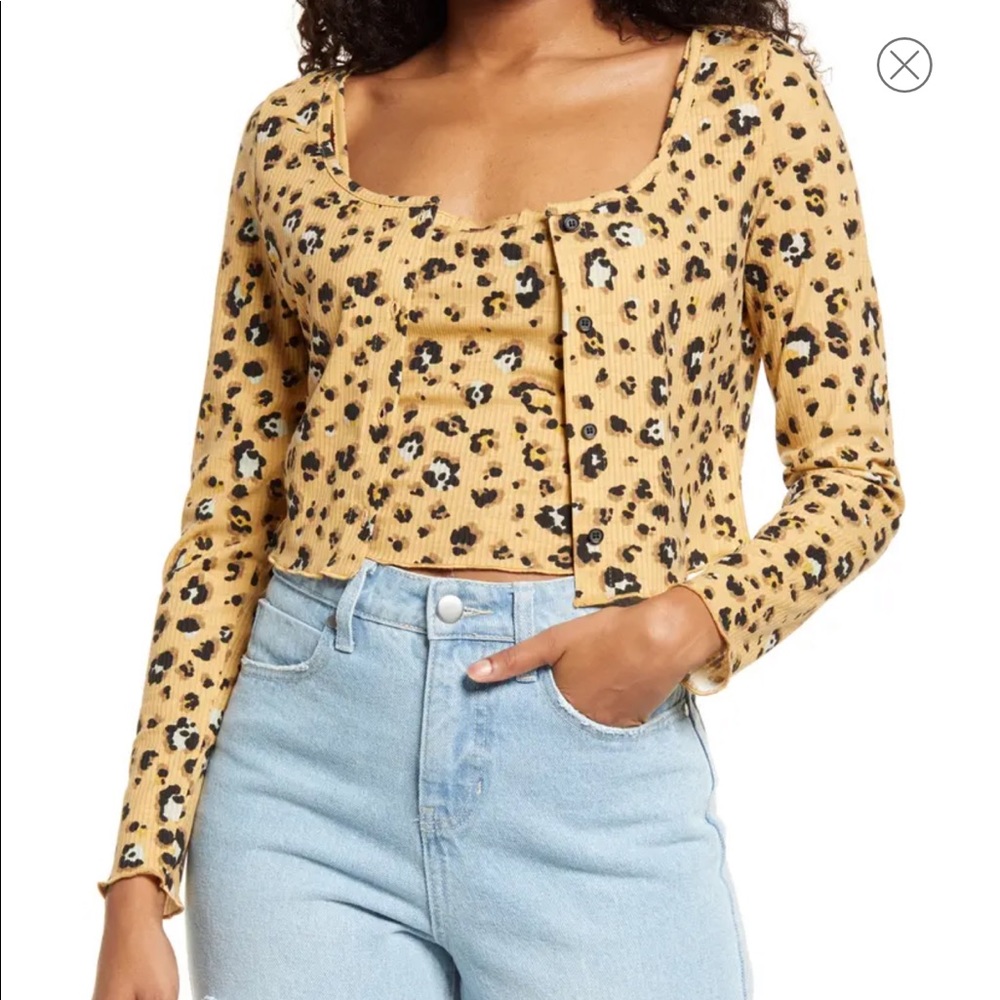 BP crop rib cardigan & camisole set